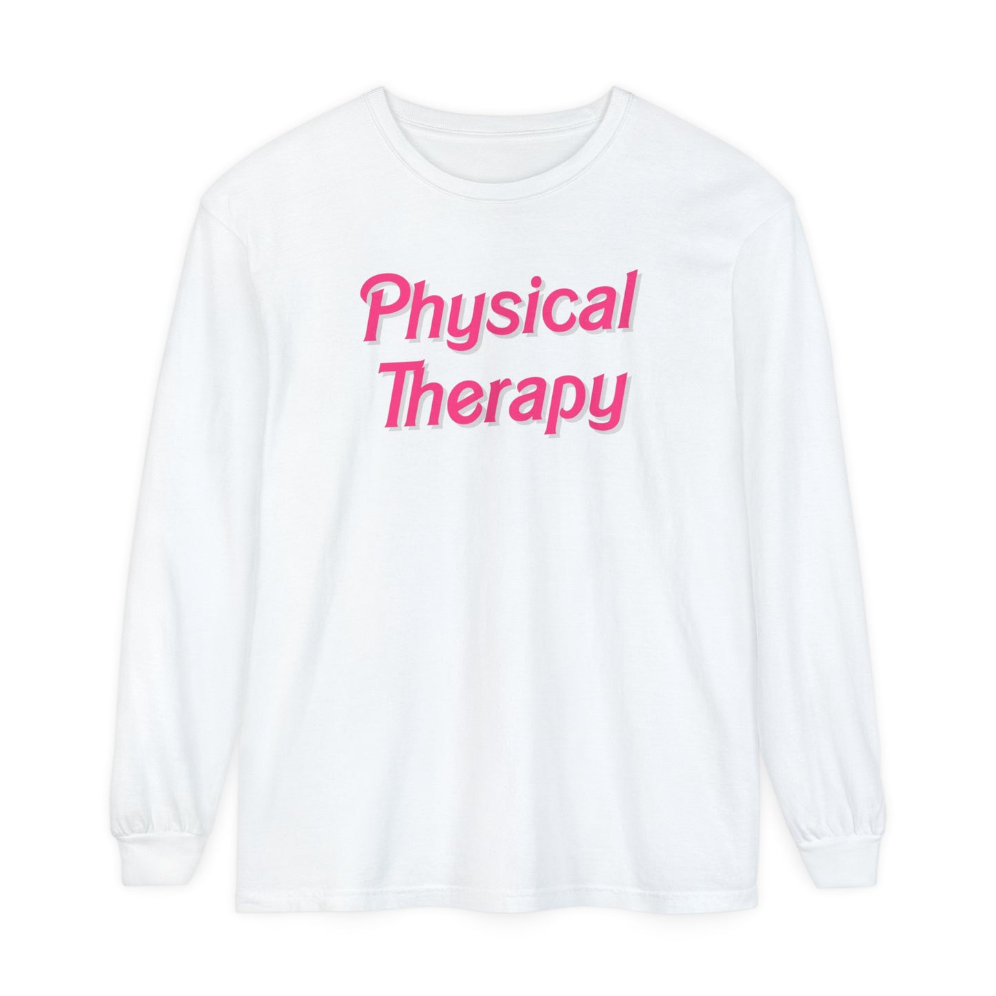 Pink Physical Therapy Long Sleeve Comfort Colors T-Shirt
