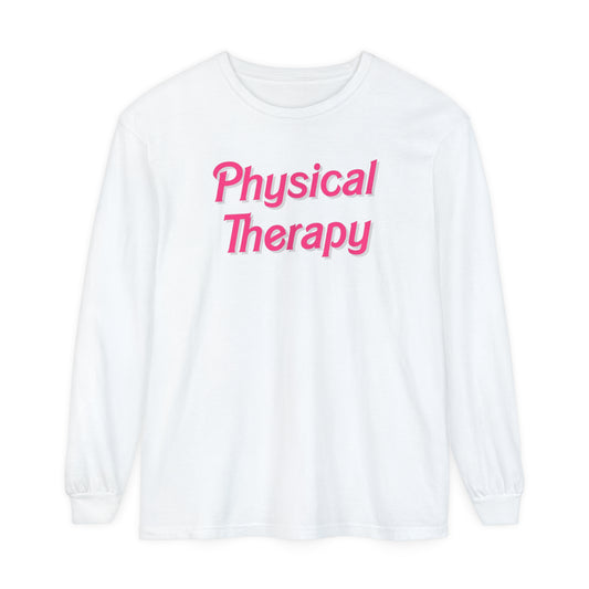 Pink Physical Therapy Long Sleeve Comfort Colors T-Shirt
