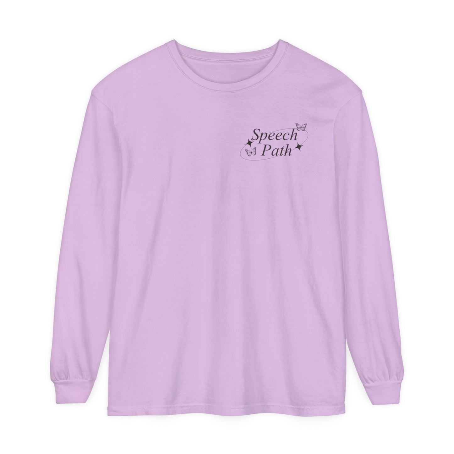 Speech Path Butterflies Long Sleeve Comfort Colors T-shirt