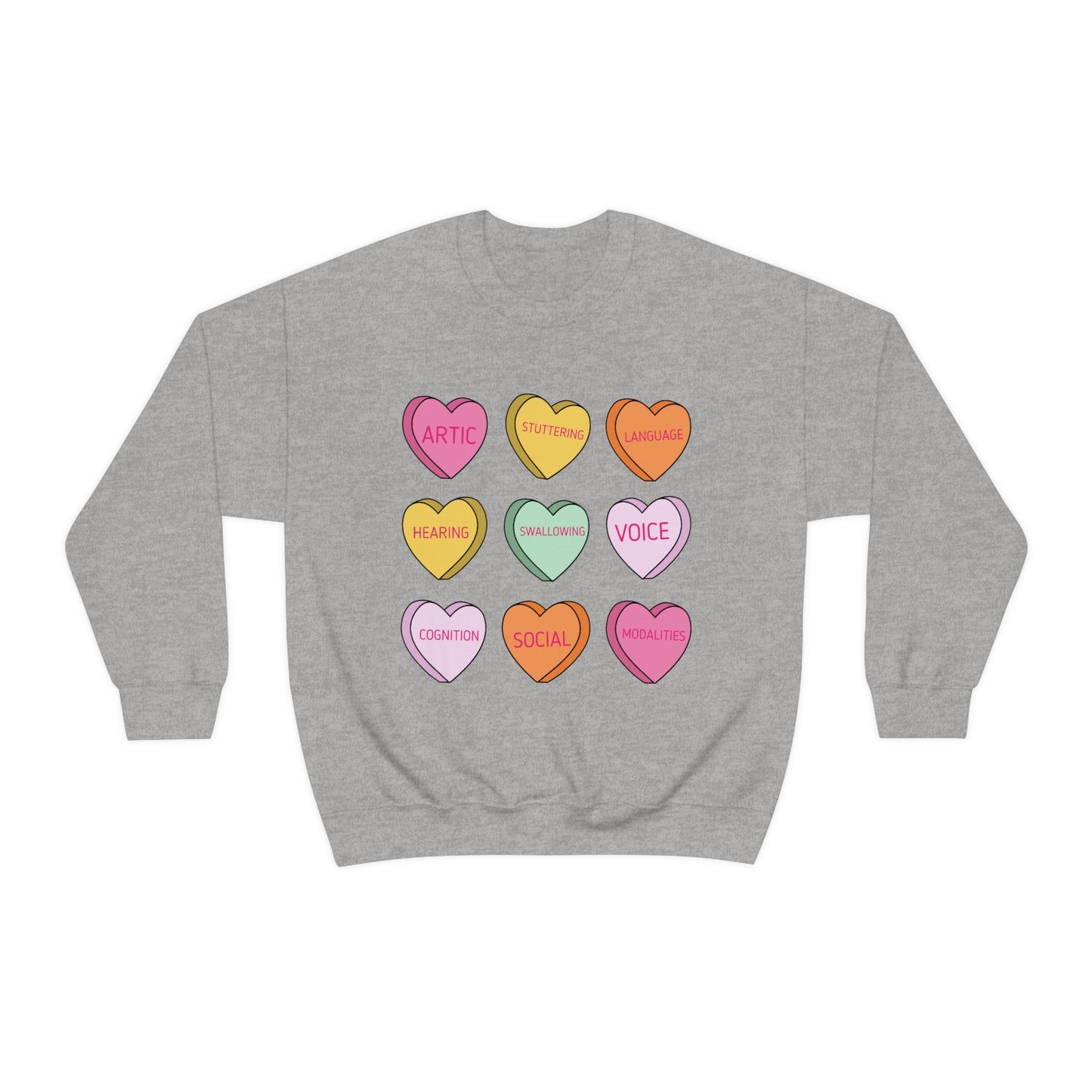 Candy Hearts Speech Scope Crewneck Sweatshirt