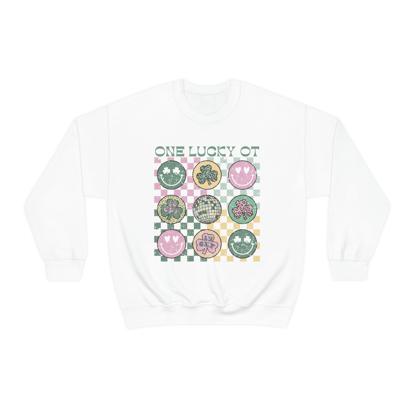 One Lucky OT Distressed Crewneck Sweatshirt