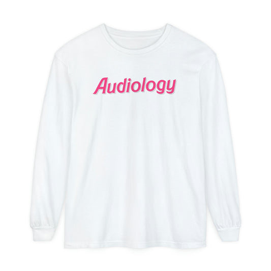 Pink Audiology Long Sleeve Comfort Colors T-Shirt