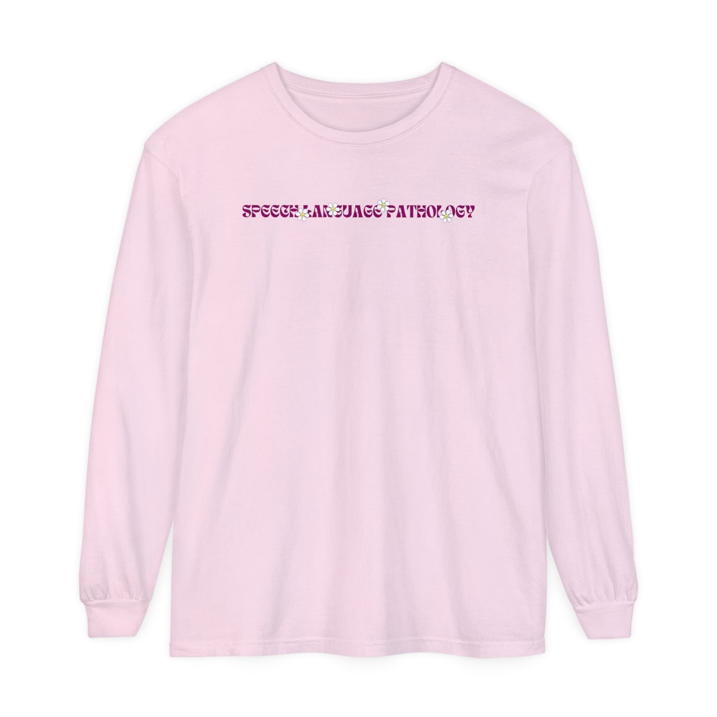 Speech Retro Daisy Long Sleeve Comfort Colors T-shirt