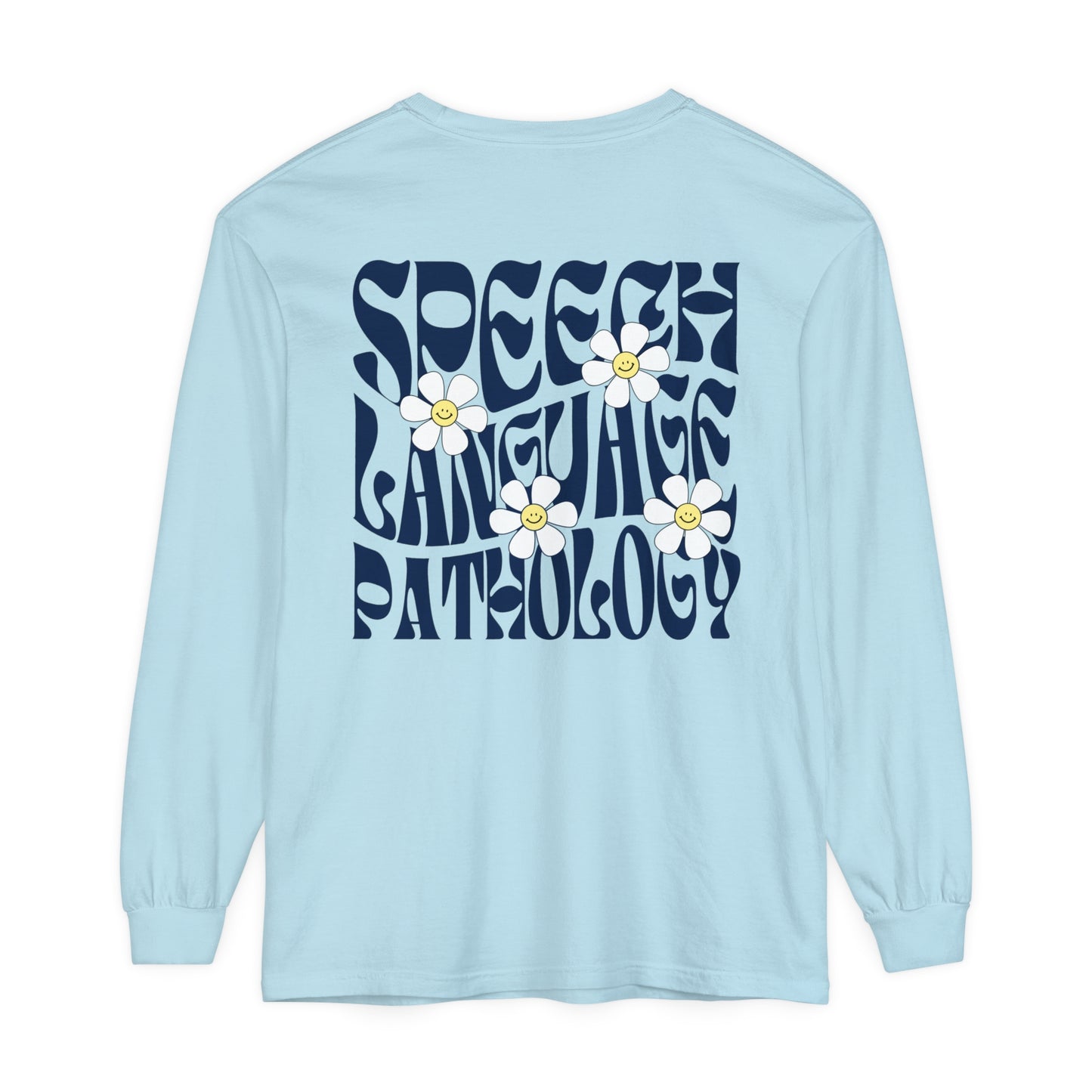 Speech Retro Daisy Long Sleeve Comfort Colors T-shirt