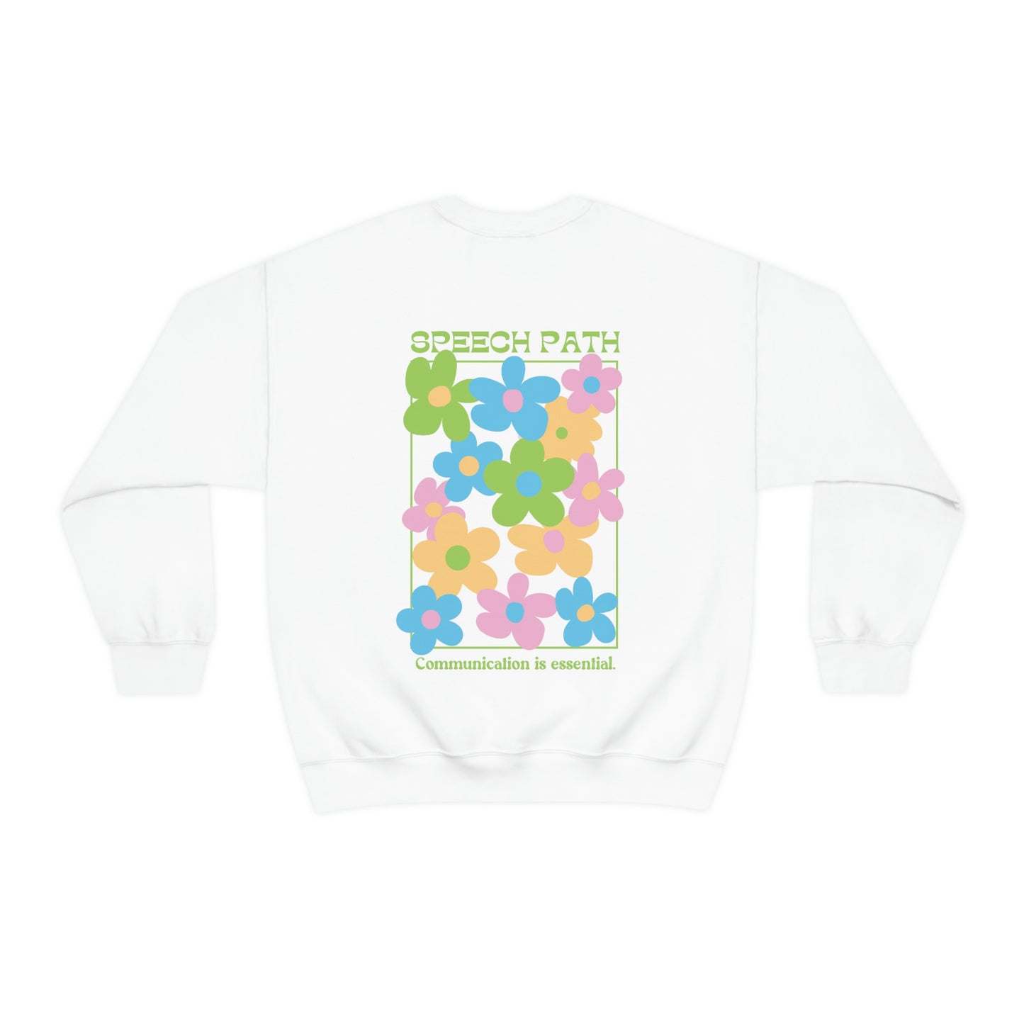 Speech Path Bright Floral Crewneck Sweatshirt | Front and Back Design