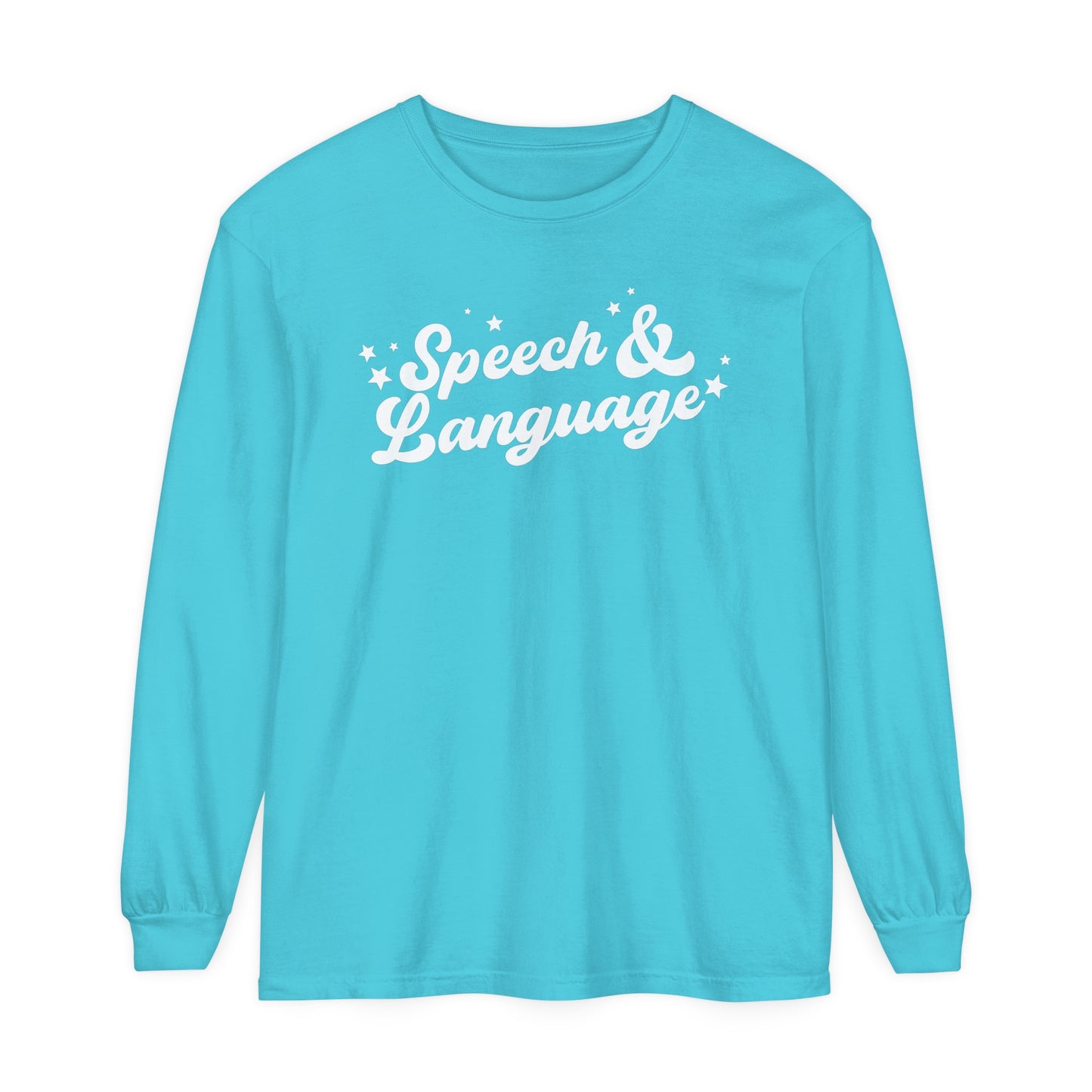 Speech & Language Stars Long Sleeve Comfort Colors T-Shirt
