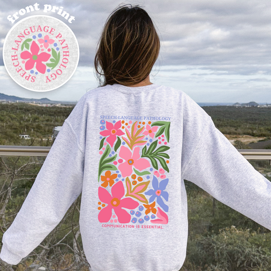 Speech-Language Pathology Crewneck Sweatshirt | Front and Back Print