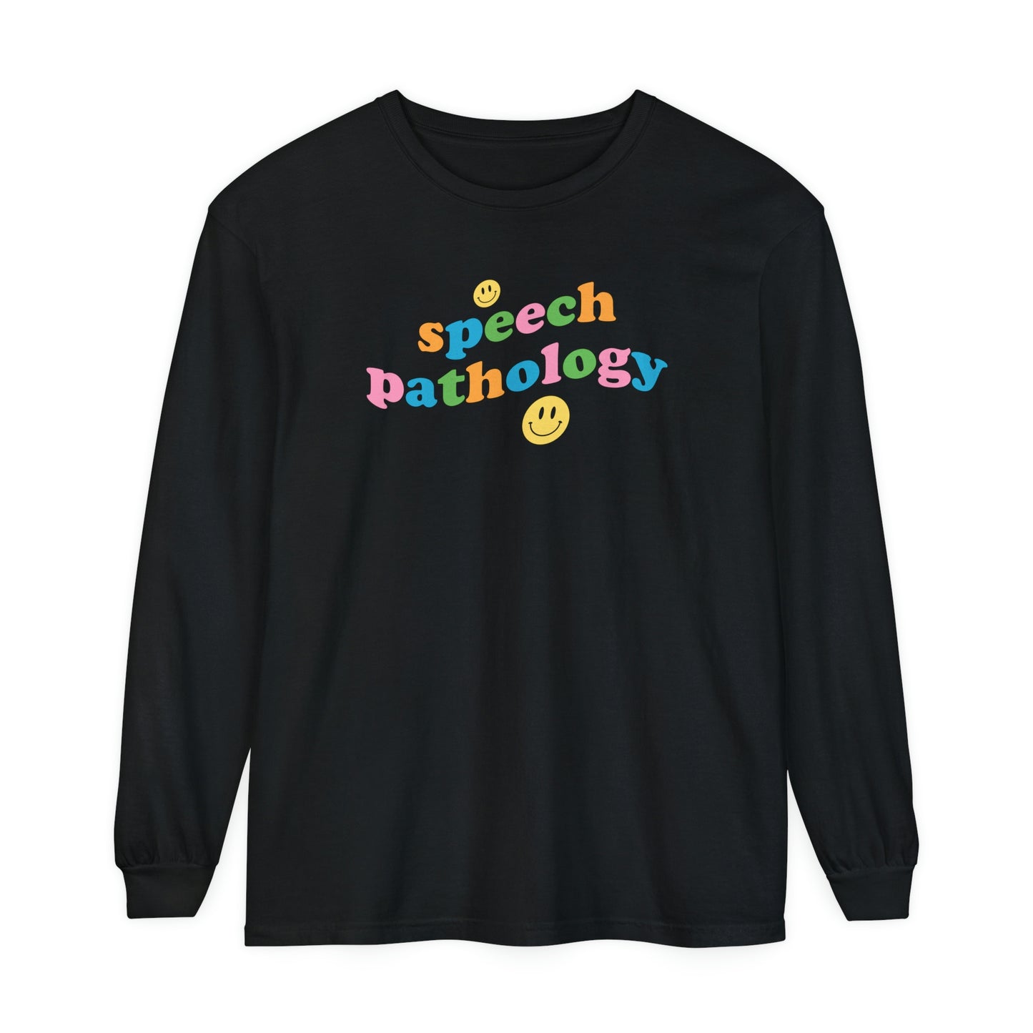 Speech Pathology Wavy Long Sleeve Comfort Colors T-Shirt