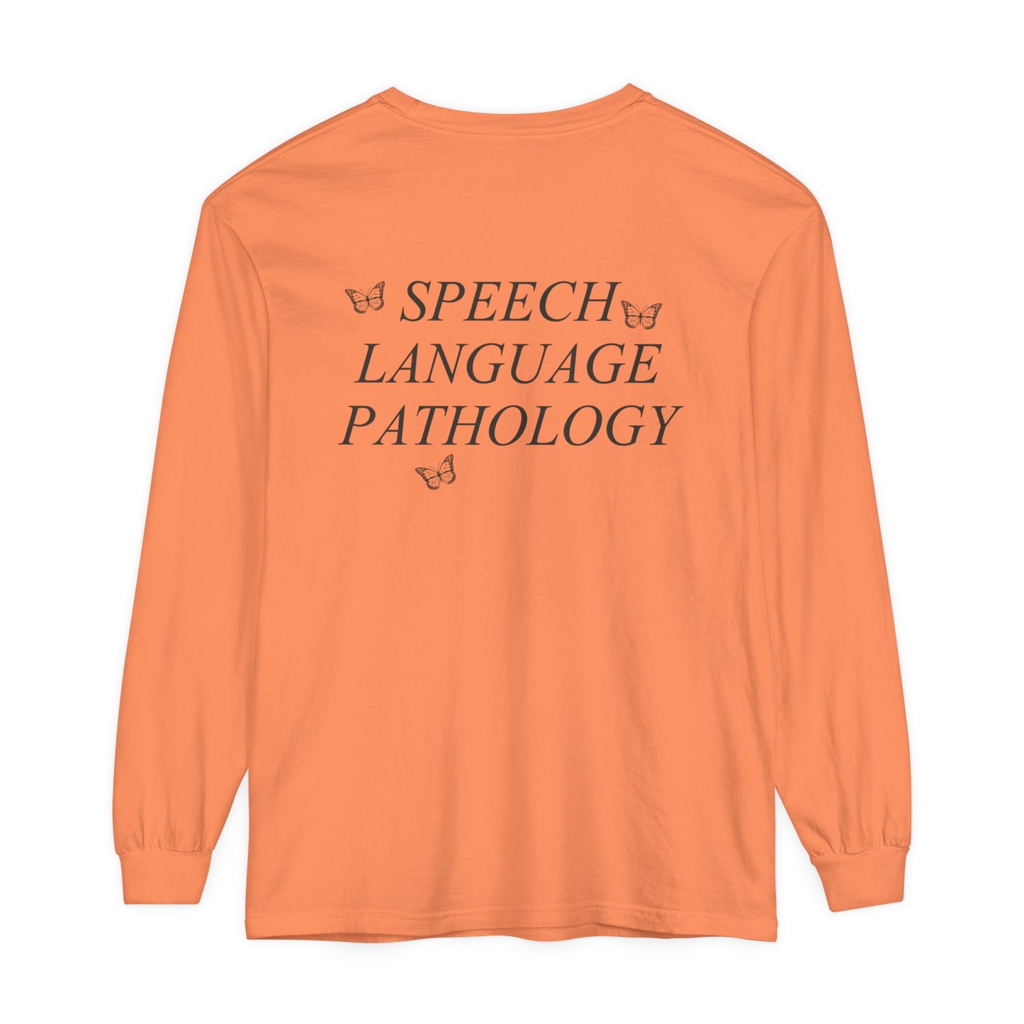 Speech Path Butterflies Long Sleeve Comfort Colors T-shirt