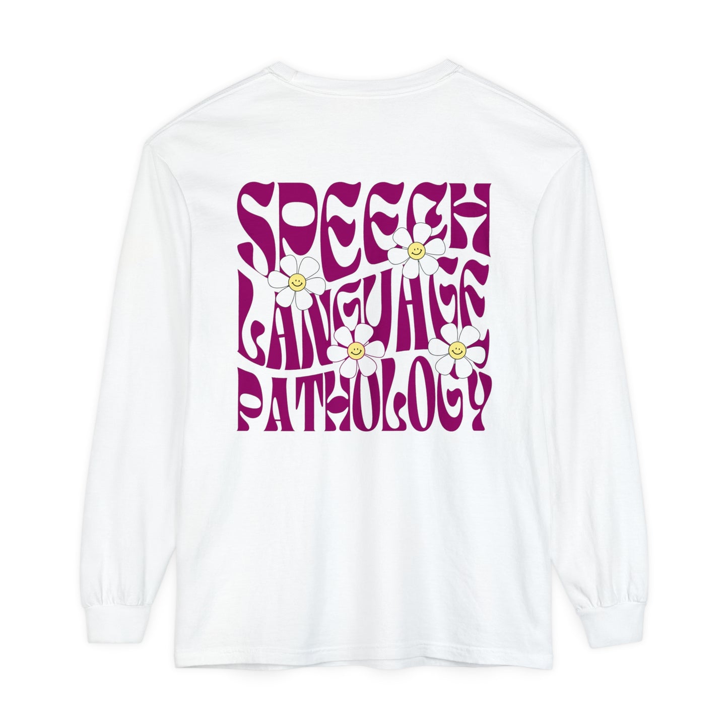 Speech Retro Daisy Long Sleeve Comfort Colors T-shirt