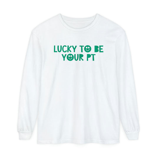 Lucky to Be Your PT Long Sleeve Comfort Colors T-Shirt