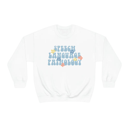 Speech Pathology Retro Flower Crewneck Sweatshirt