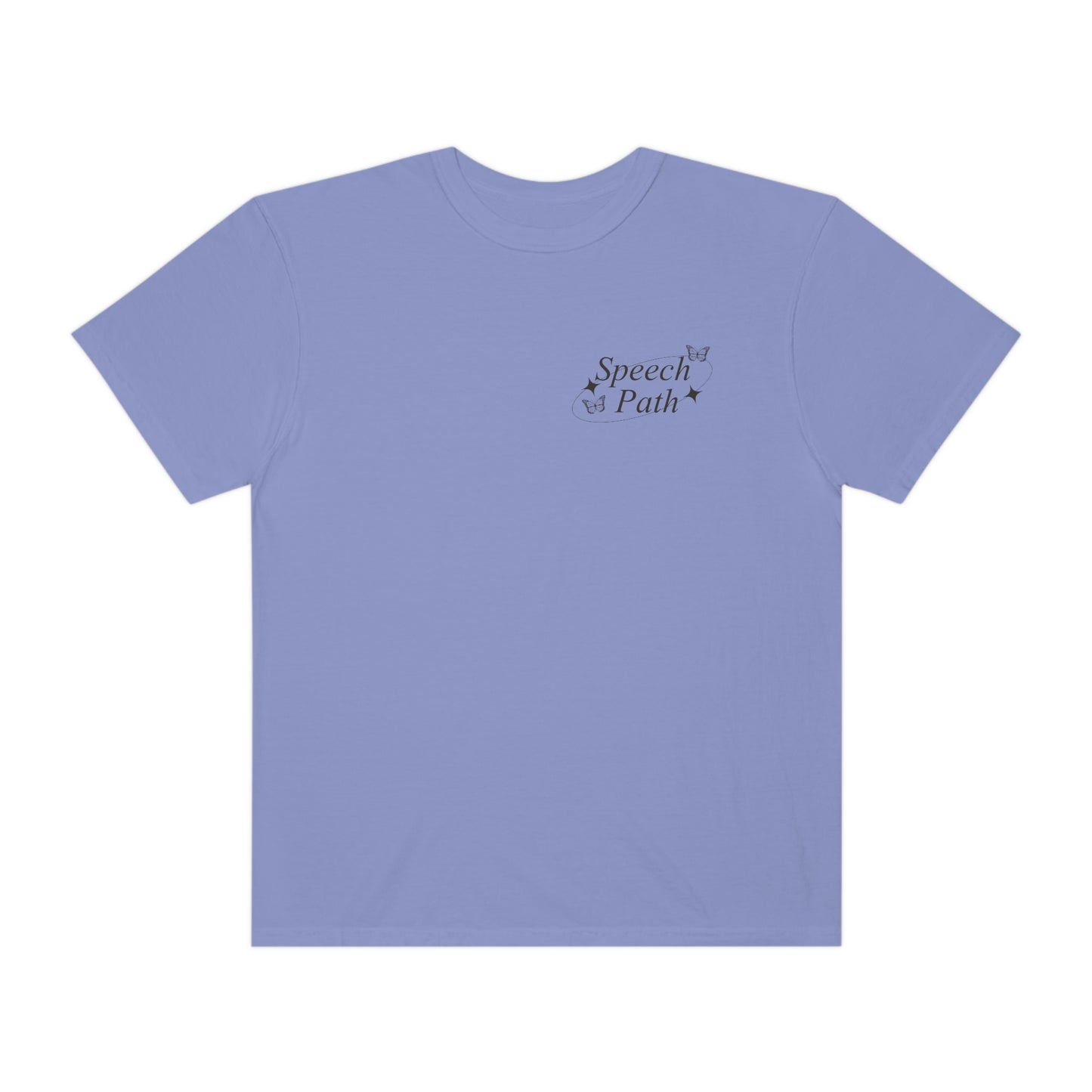 Speech Path Butterflies Comfort Colors T-Shirt | Front and Back Print