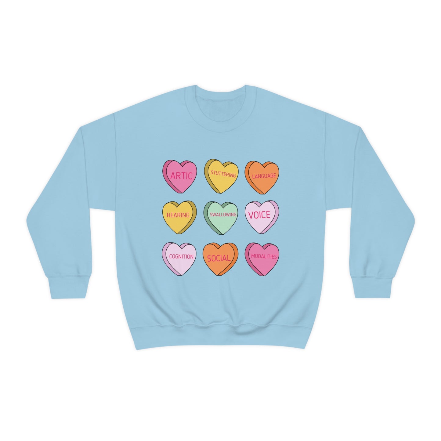 Candy Hearts Speech Scope Crewneck Sweatshirt
