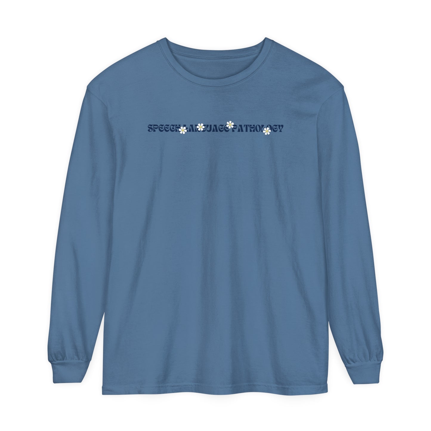 Speech Retro Daisy Long Sleeve Comfort Colors T-shirt
