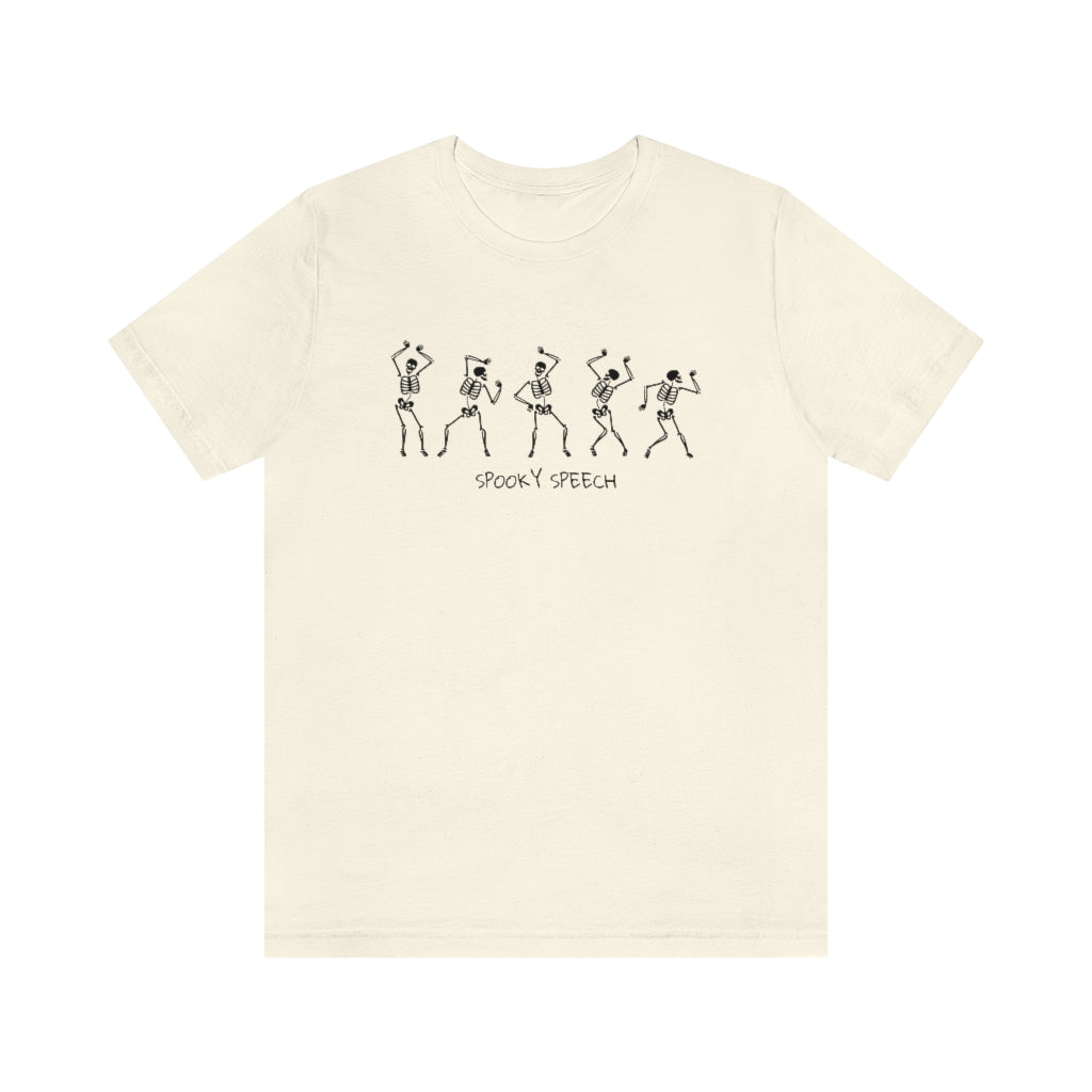 Spooky Speech Skeleton Jersey T-Shirt