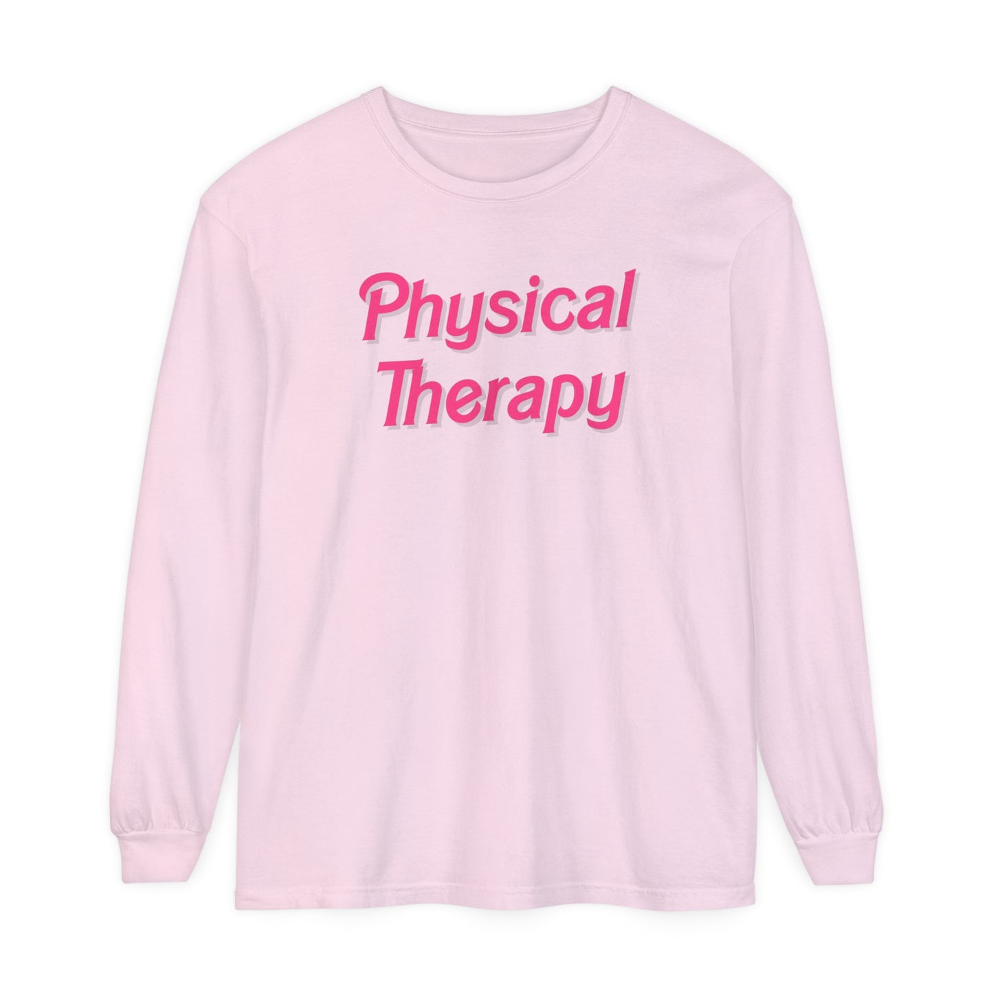 Pink Physical Therapy Long Sleeve Comfort Colors T-Shirt