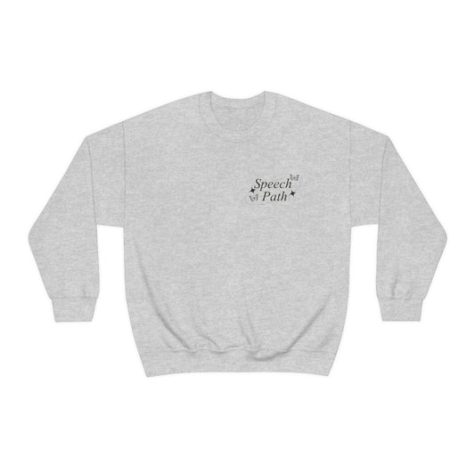 Speech Path Butterflies Crewneck Sweatshirt | Front and Back Print