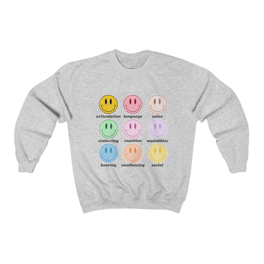Retro Distressed Speech Scope Crewneck Sweatshirt