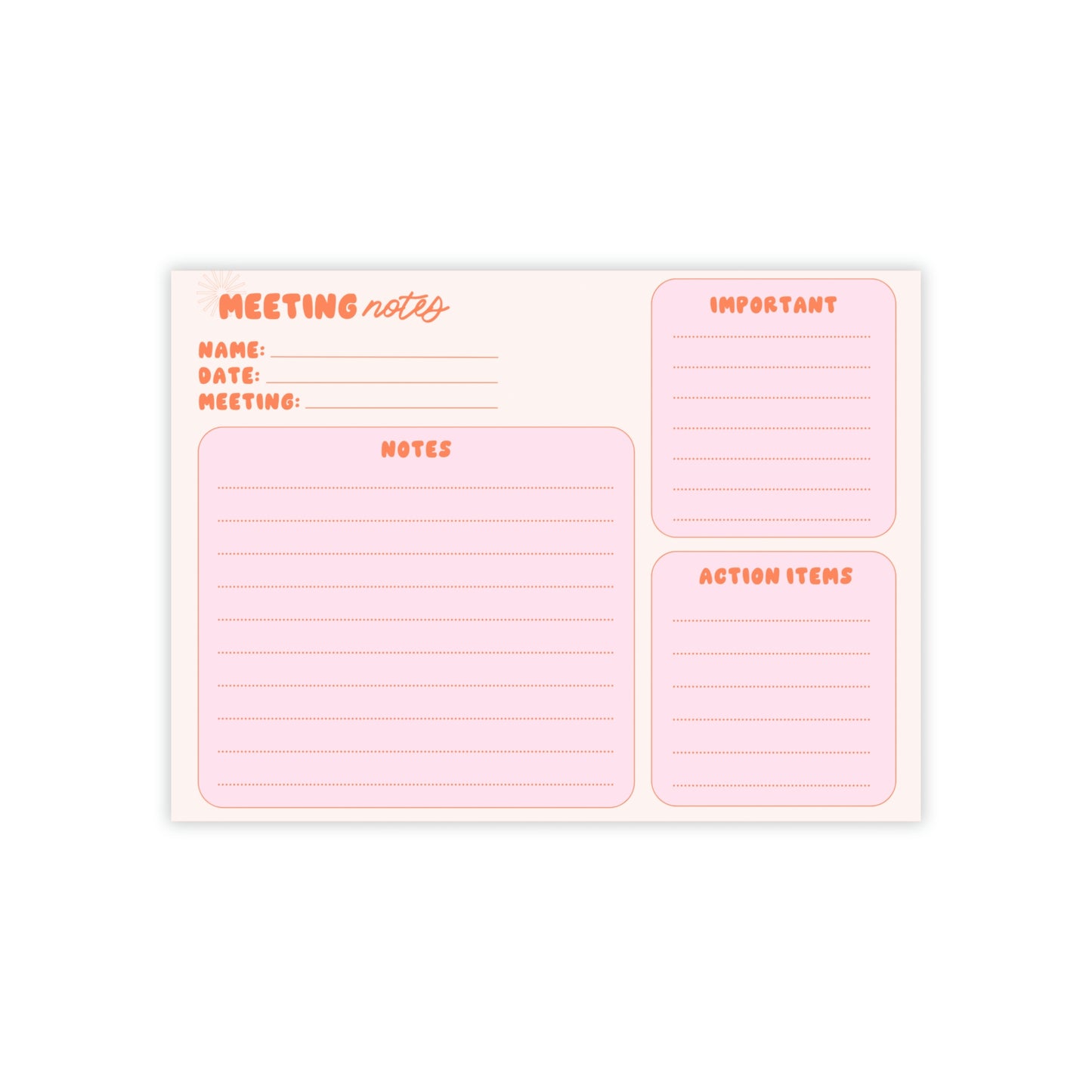Meeting Notes Post-it® Note Pad 8 x 6