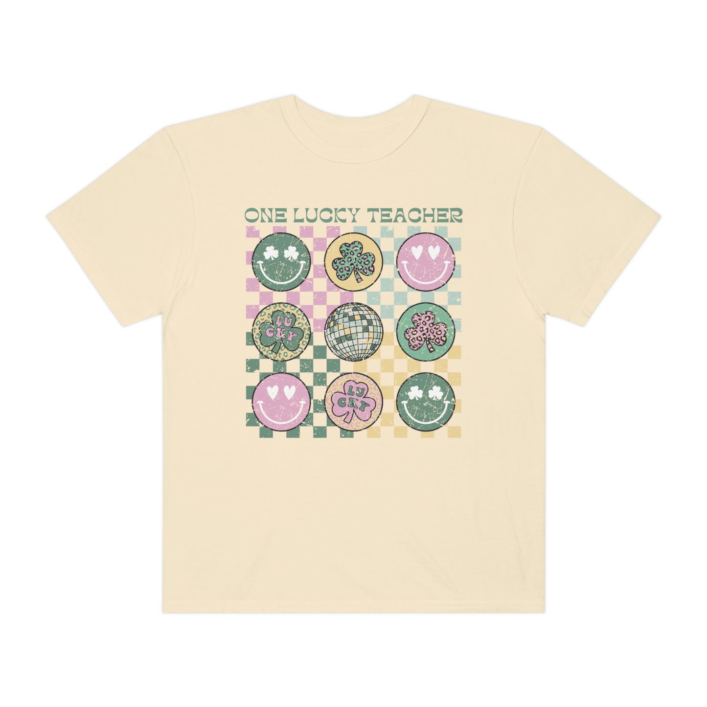 One Lucky Teacher Distressed Comfort Colors T-Shirt