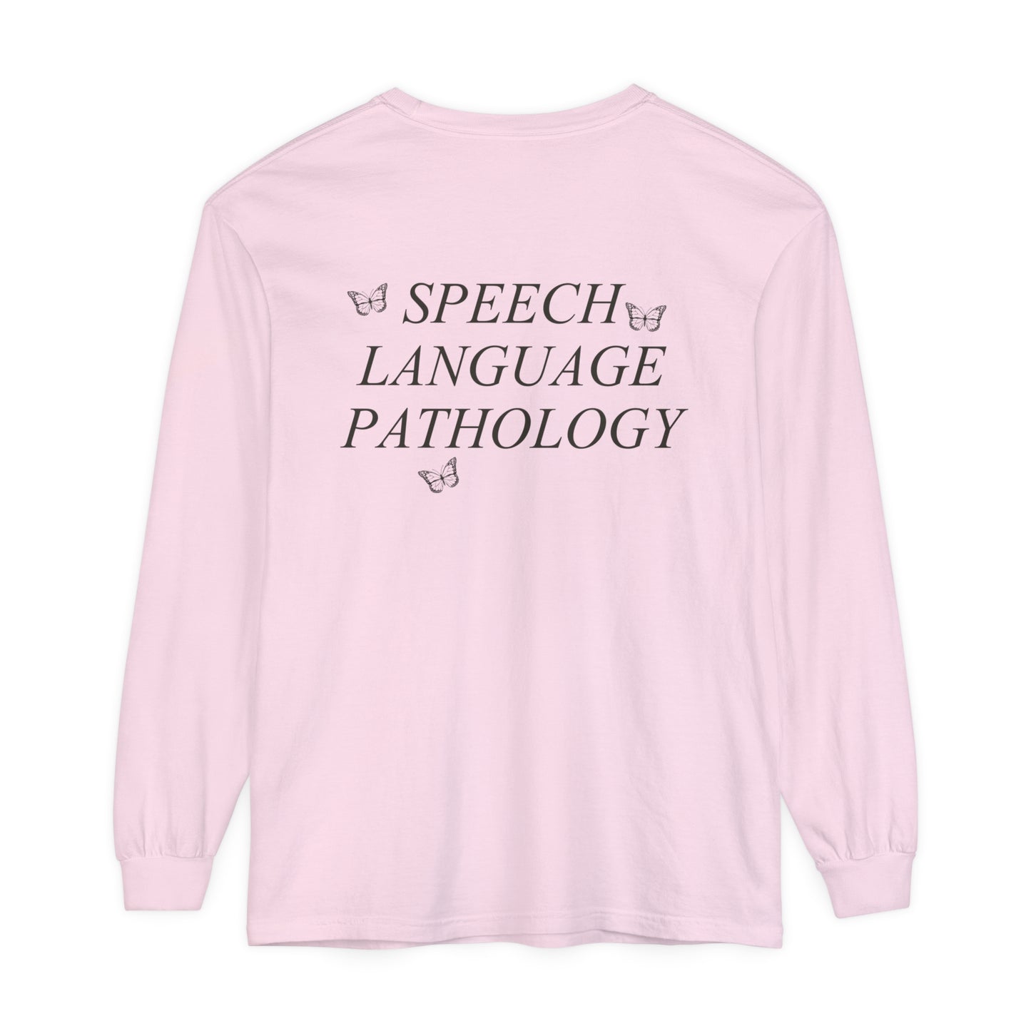 Speech Path Butterflies Long Sleeve Comfort Colors T-shirt