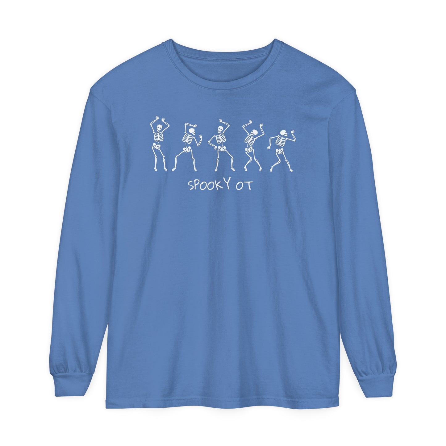 Spooky OT Skeletons Long Sleeve Comfort Colors T-Shirt