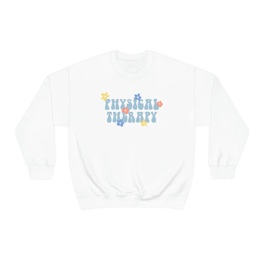 Physical Therapy Retro Flower Crewneck Sweatshirt