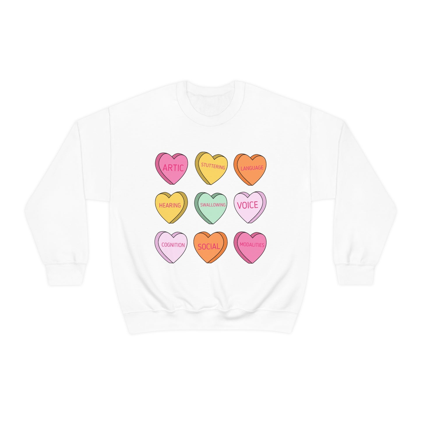 Candy Hearts Speech Scope Crewneck Sweatshirt