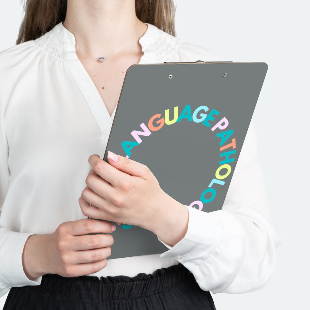 Speech Language Pathology Multicolored Letter Clipboard