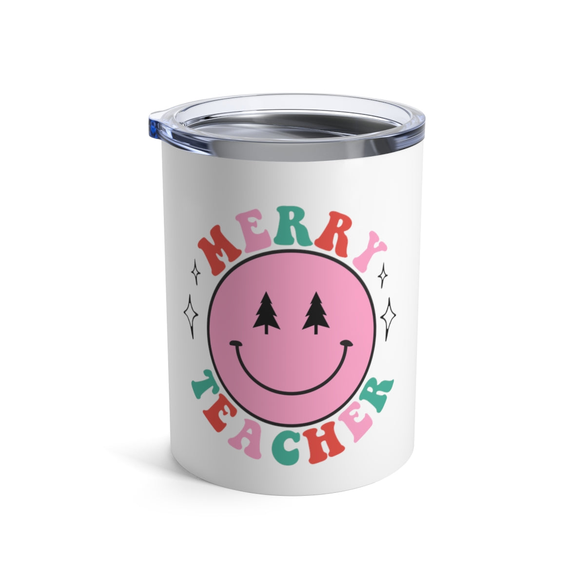 Merry Teacher Smile 10oz Tumbler