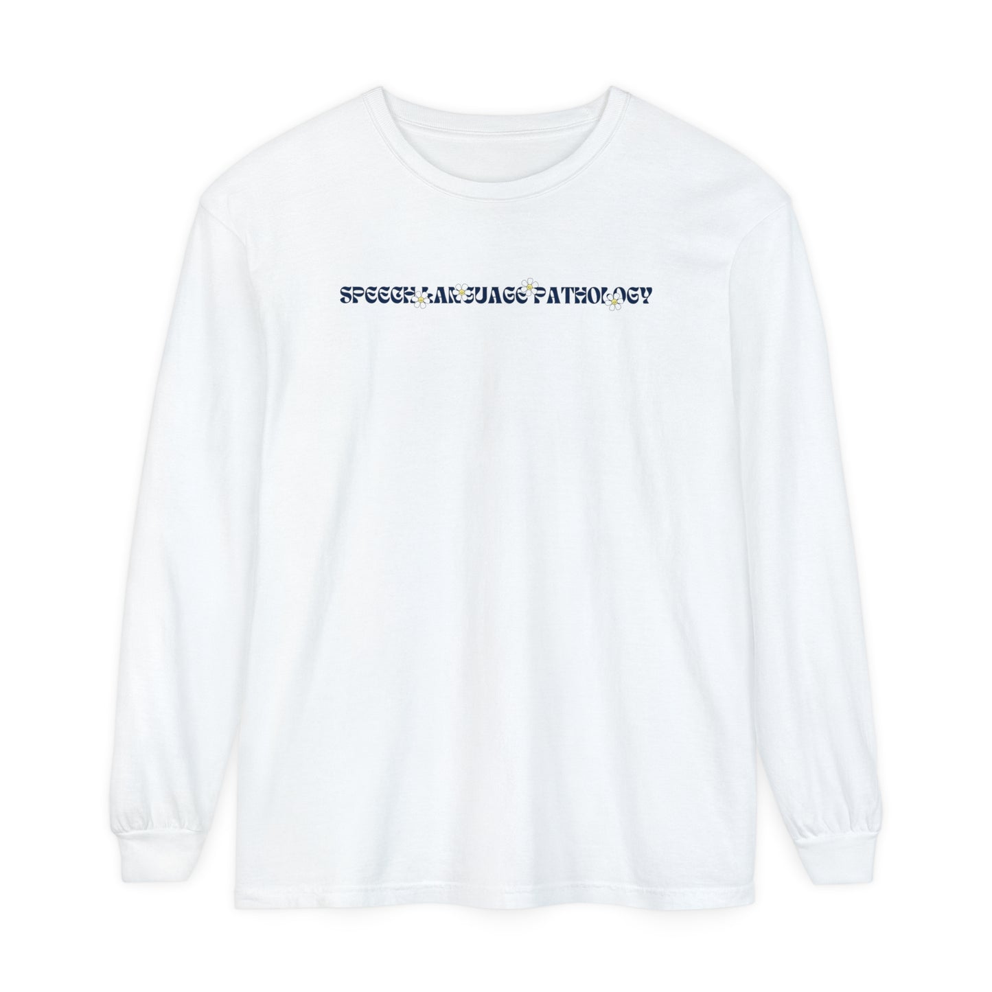 Speech Retro Daisy Long Sleeve Comfort Colors T-shirt