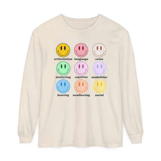 Retro Distressed Speech Scope Long Sleeve Comfort Colors T-Shirt