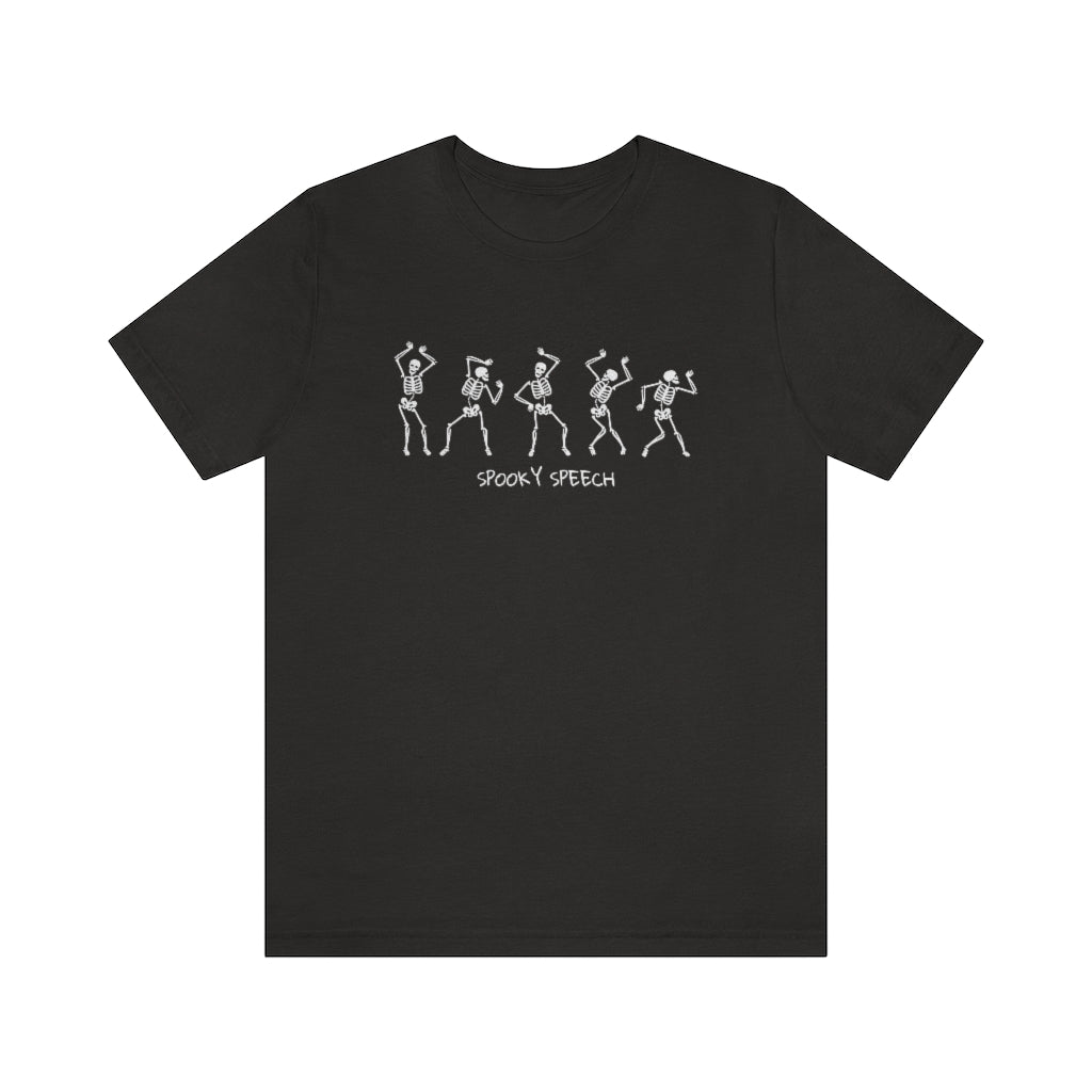 Spooky Speech Skeleton Jersey T-Shirt