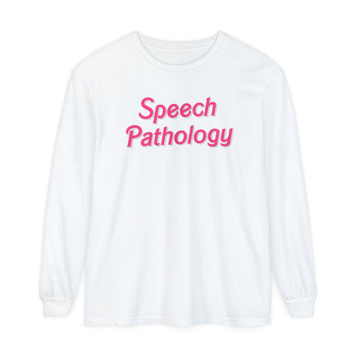 Pink Speech Pathologist Long Sleeve Comfort Colors T-Shirt