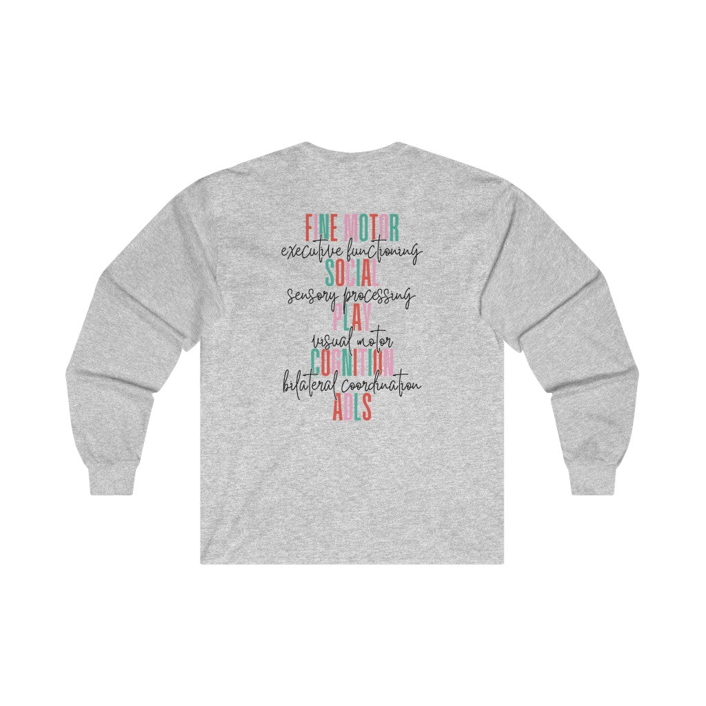 Merry Occupational Therapist Long Sleeve T-Shirt | Front and Back Print