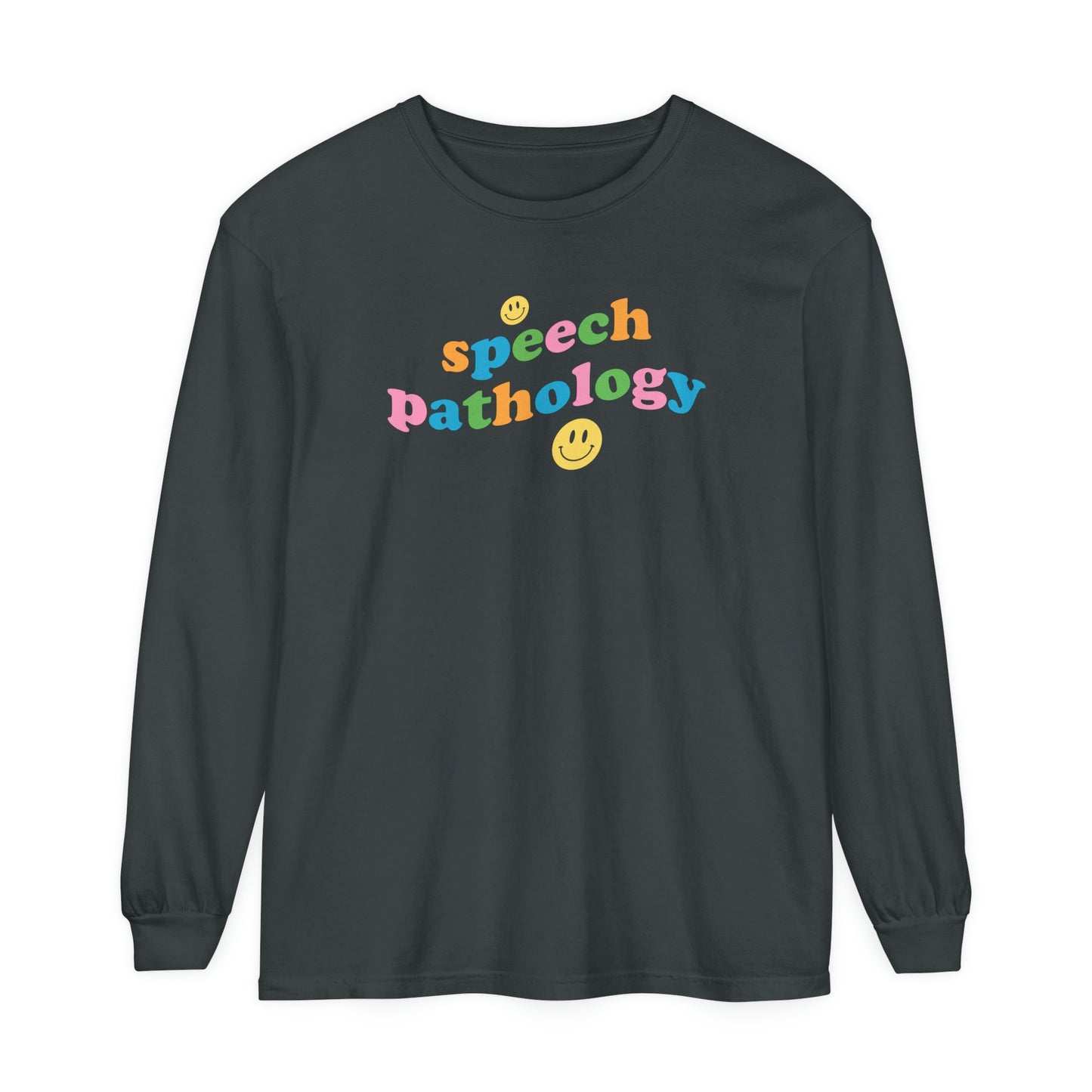Speech Pathology Wavy Long Sleeve Comfort Colors T-Shirt