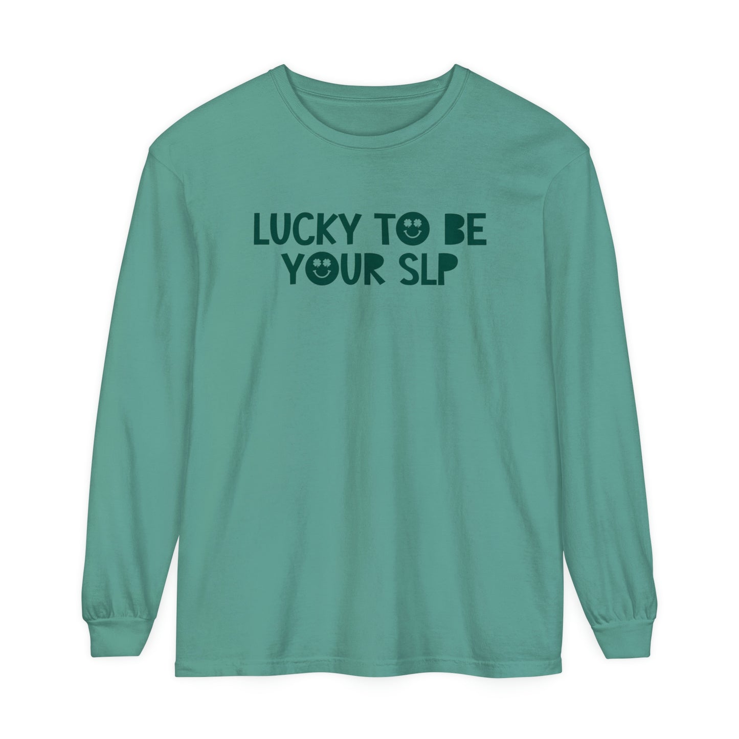 Lucky to Be Your SLP Long Sleeve Comfort Colors T-Shirt