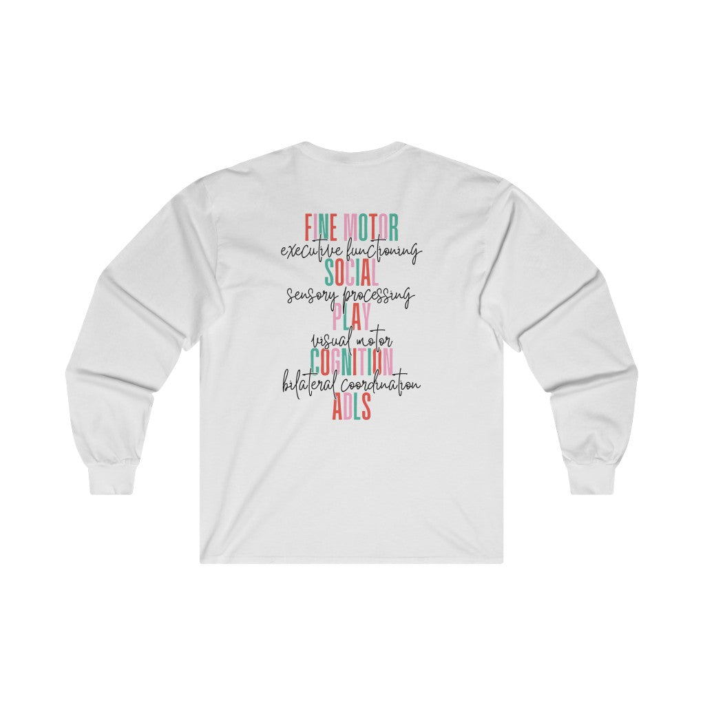 Merry Occupational Therapist Long Sleeve T-Shirt | Front and Back Print