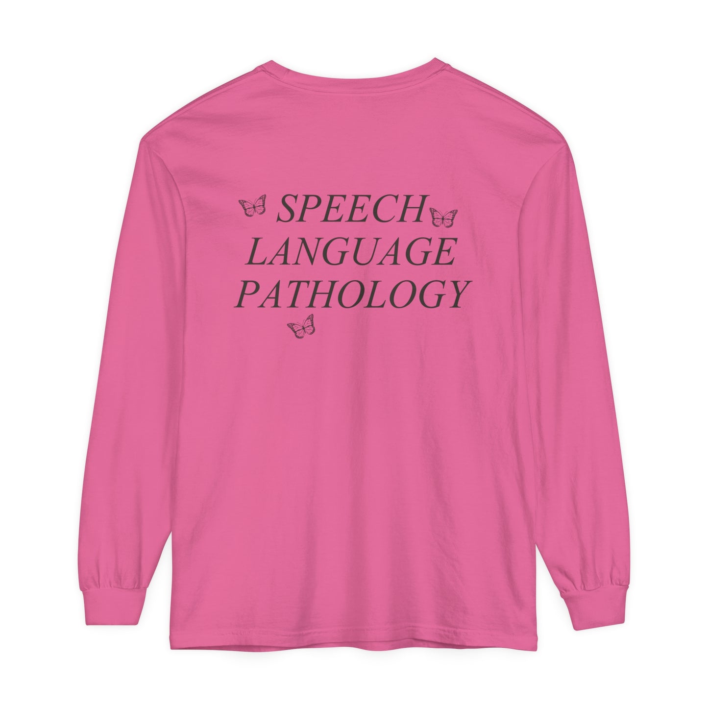 Speech Path Butterflies Long Sleeve Comfort Colors T-shirt