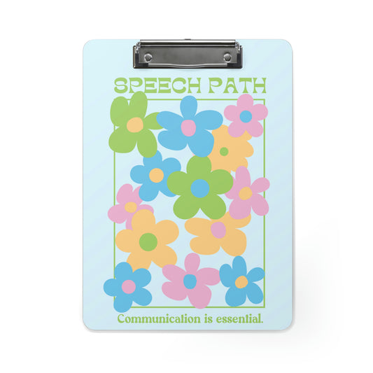 Speech Path Bright Flowers Clipboard