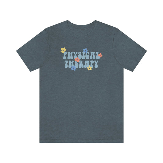 Physical Therapy Retro Flower Jersey T-Shirt