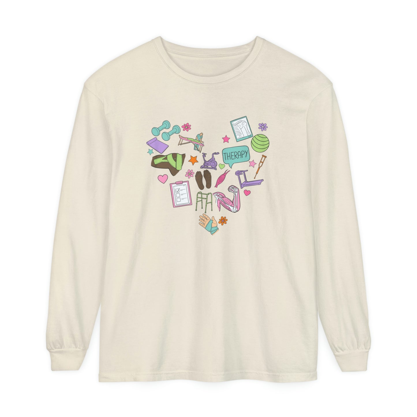 Physical Therapy Essentials Long Sleeve Comfort Colors T-Shirt