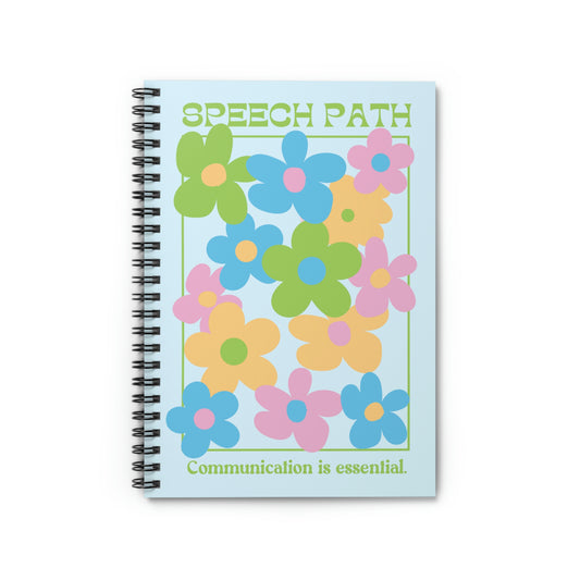 Speech Path Bright Floral Spiral Ruled Line Notebook