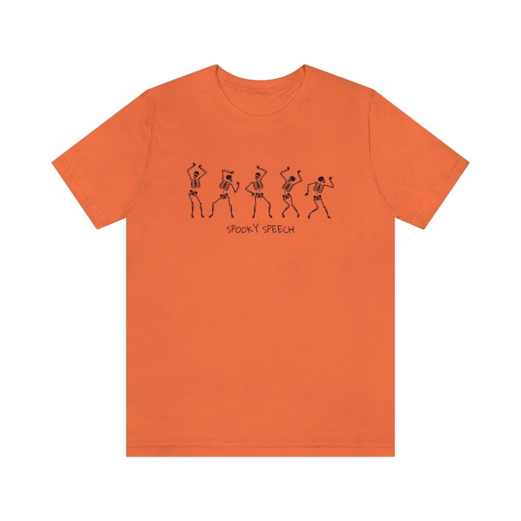 Spooky Speech Skeleton Jersey T-Shirt