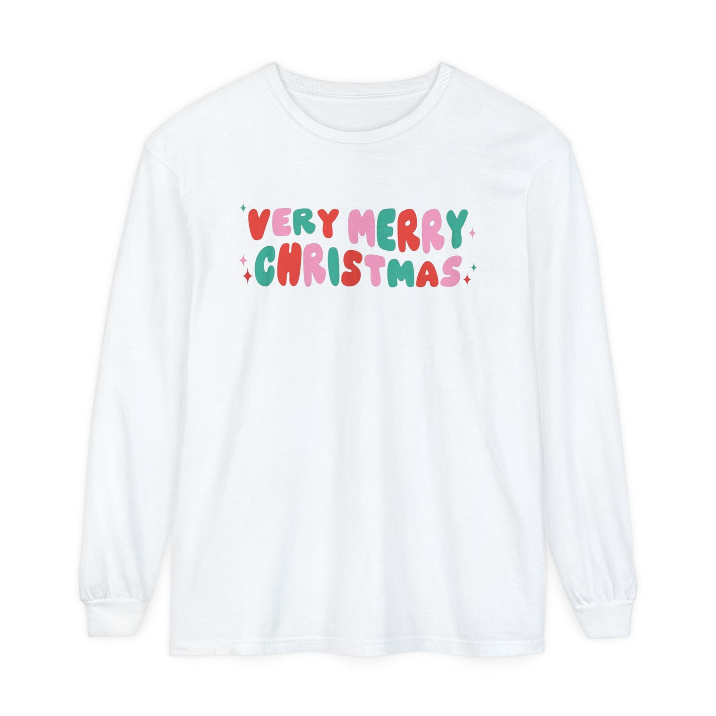 Very Merry Christmas Long Sleeve Comfort Colors T-Shirt