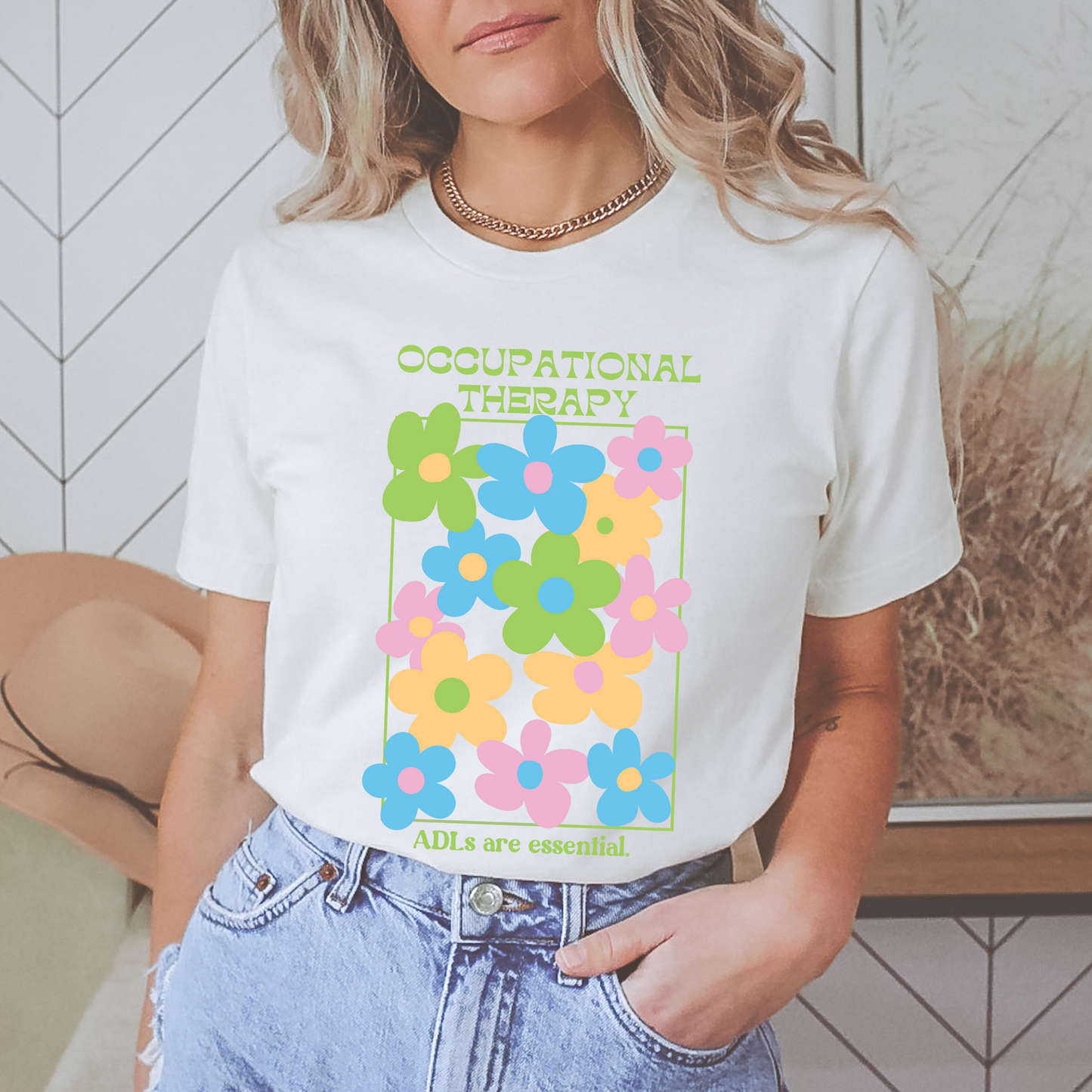 Occupational Therapy Bright Floral Jersey T-Shirt