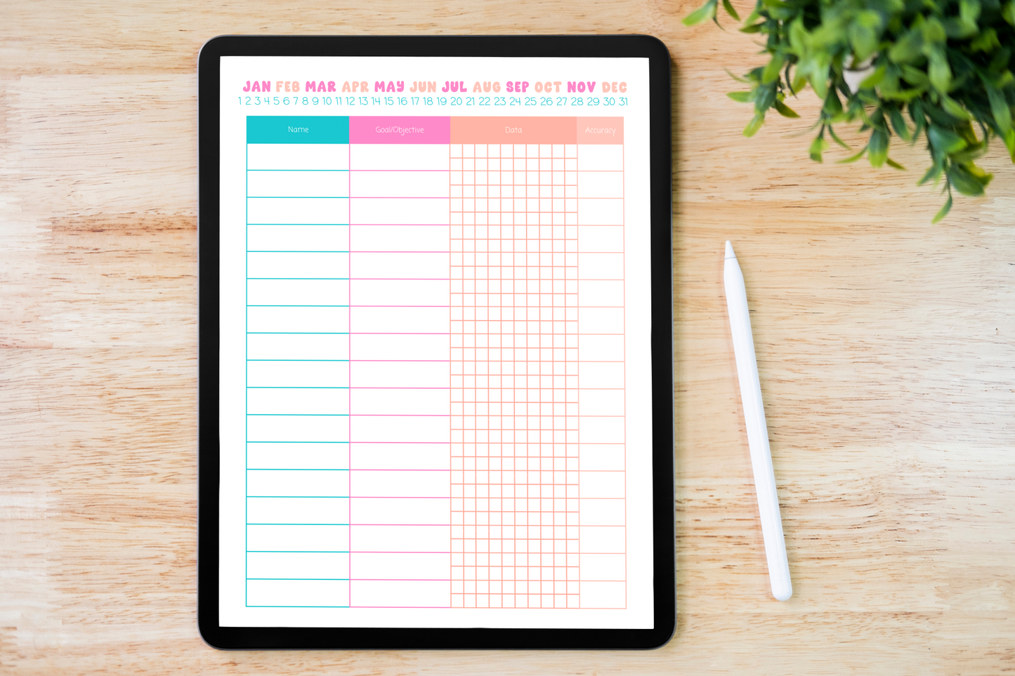 Printable Therapy Daily Data Sheet