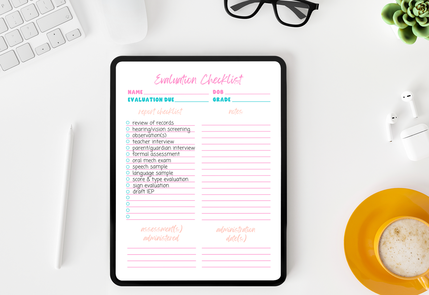 Printable Evaluation Checklist