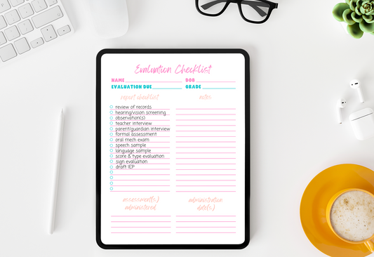Printable Evaluation Checklist
